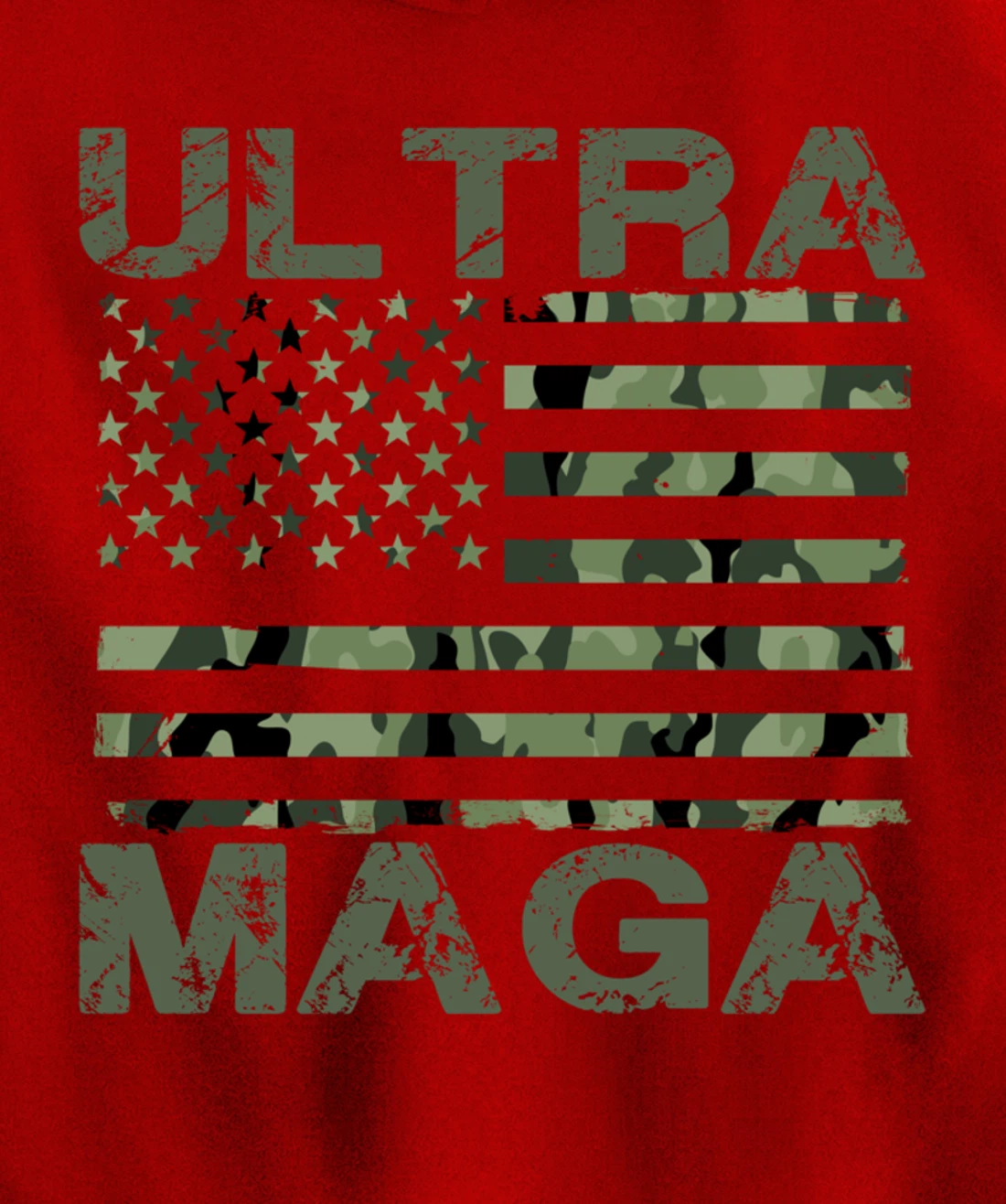 Ultra MAGA Retro Patriotic Trump American Flag Ultra Maga Pullover Hoodie