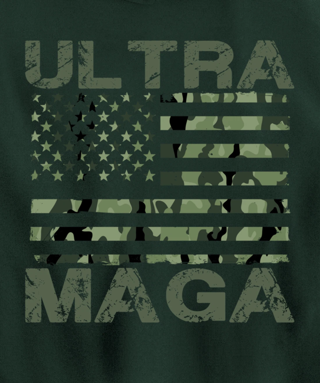 Ultra MAGA Retro Patriotic Trump American Flag Ultra Maga Pullover Hoodie