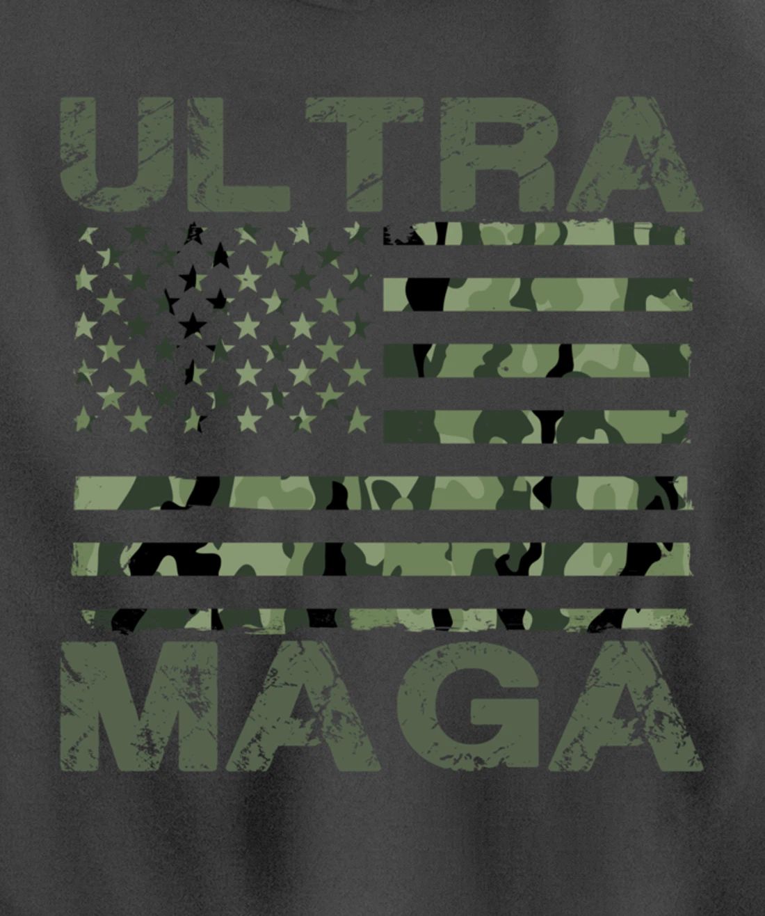 Ultra MAGA Retro Patriotic Trump American Flag Ultra Maga Pullover Hoodie