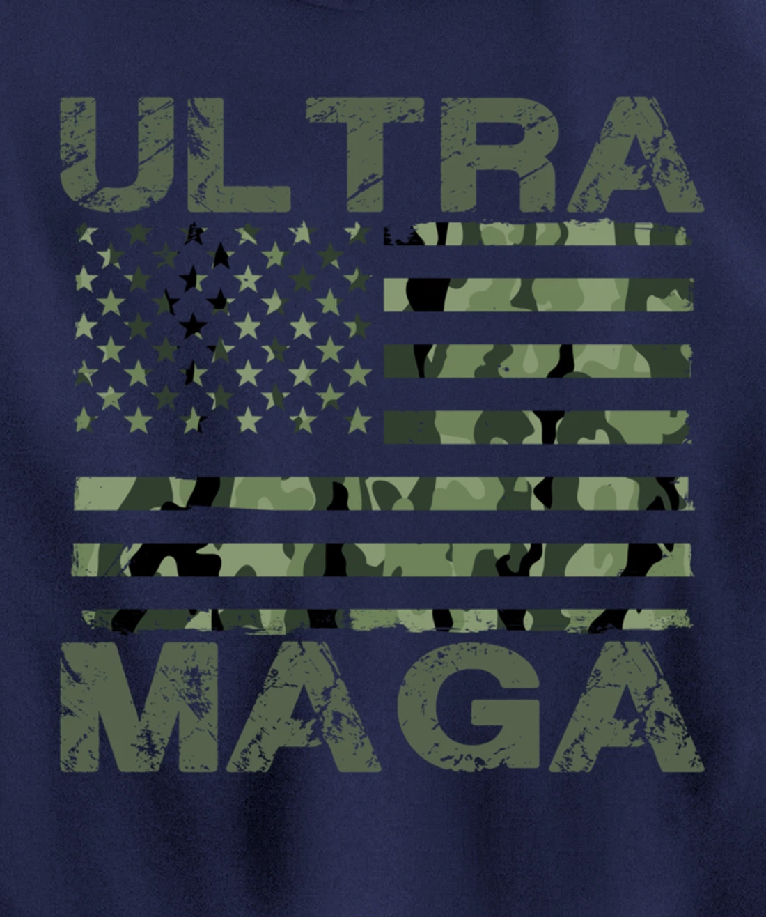 Ultra MAGA Retro Patriotic Trump American Flag Ultra Maga Pullover Hoodie