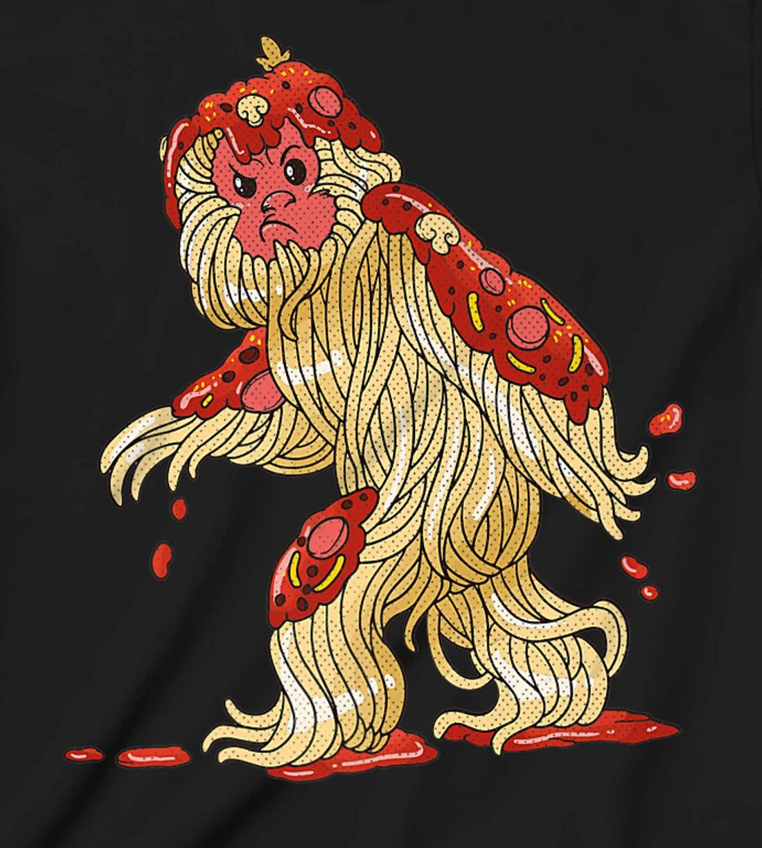 Spaghetti Squatch Italian Bigfoot Sasquatch Vintage T-Shirt, Kid T-Shirt and Women T-Shirt