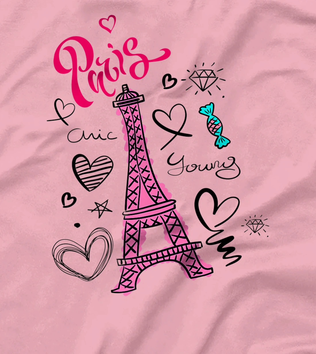 Paris France Eiffel Tower Graphic Tees, Paris Fashion Stuffs T-Shirt, Kid T-Shirt and Women T-Shirt