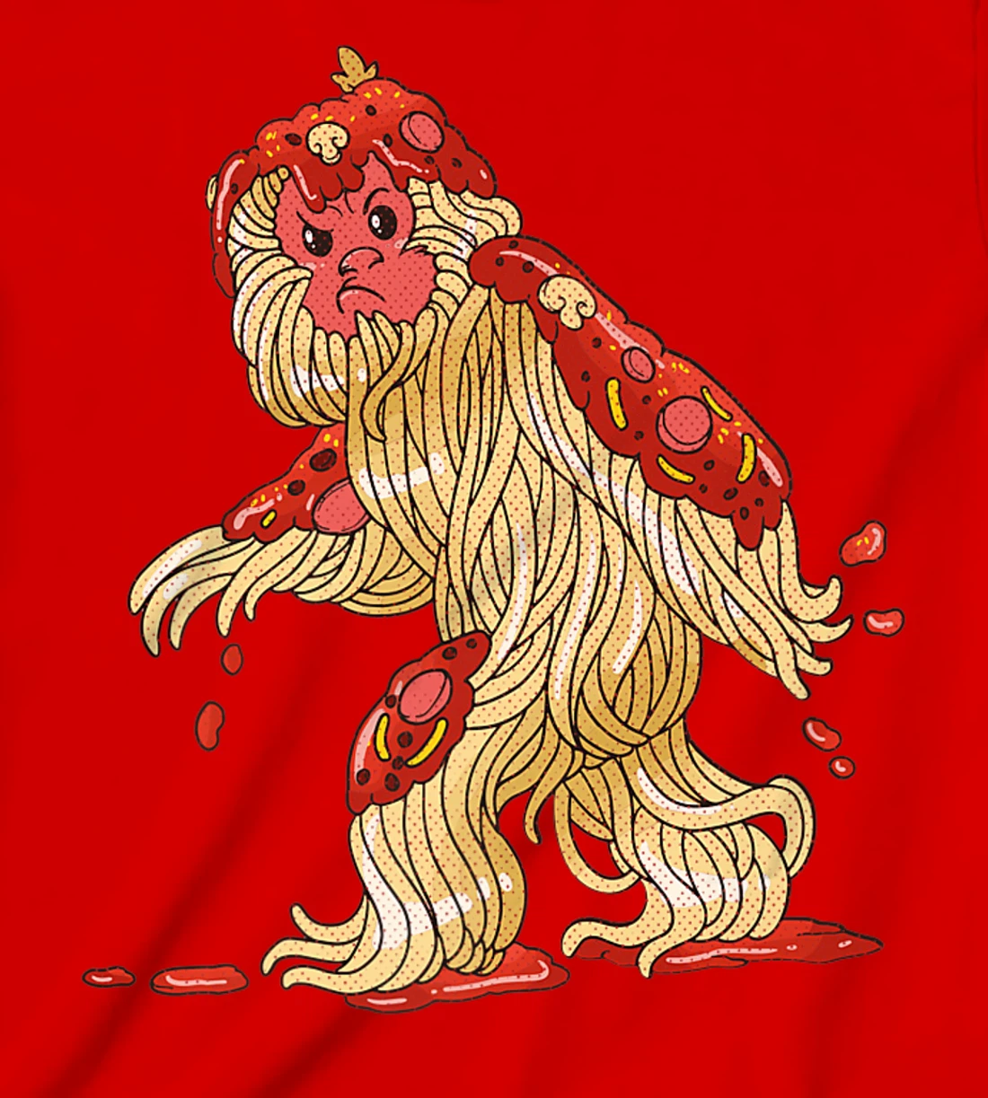 Spaghetti Squatch Italian Bigfoot Sasquatch Vintage T-Shirt, Kid T-Shirt and Women T-Shirt