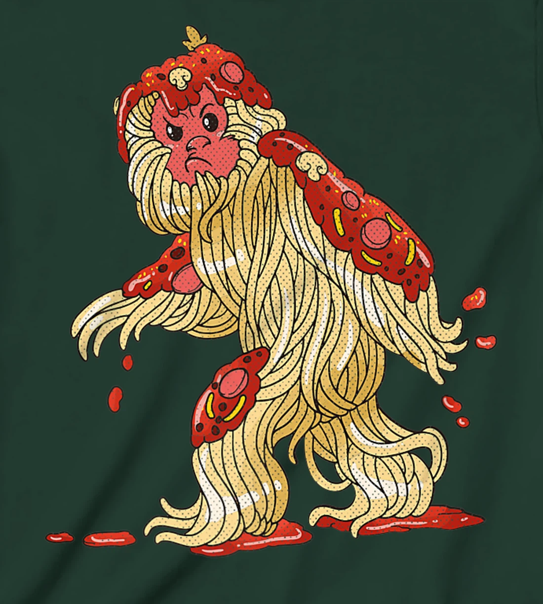 Spaghetti Squatch Italian Bigfoot Sasquatch Vintage T-Shirt, Kid T-Shirt and Women T-Shirt