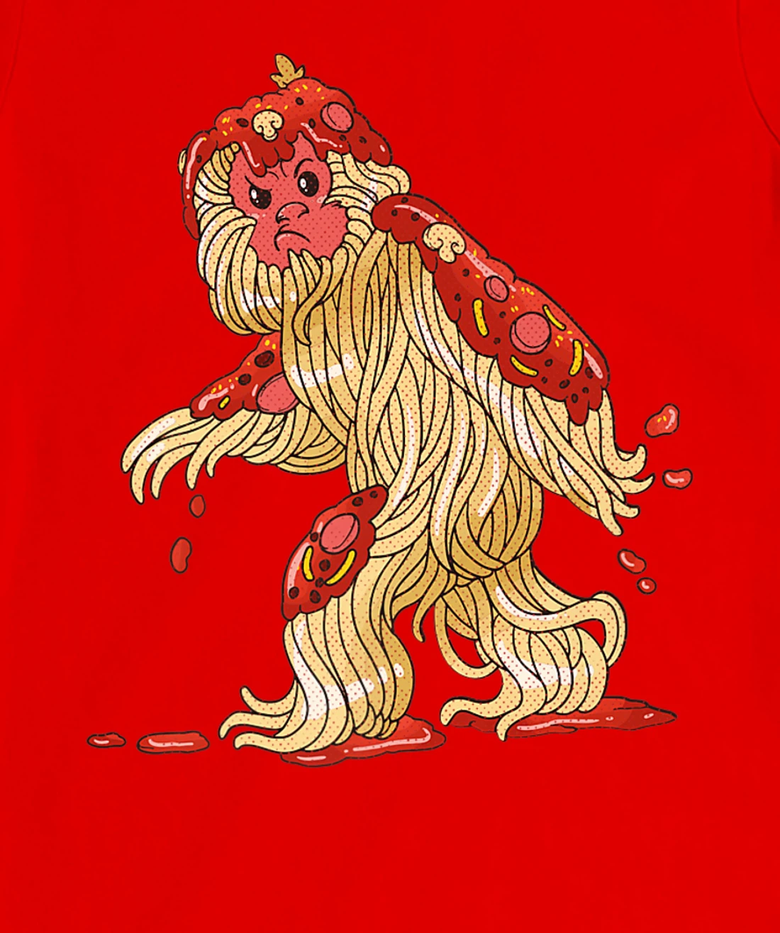 Spaghetti Squatch Italian Bigfoot Sasquatch Vintage T-Shirt, Kid T-Shirt and Women T-Shirt