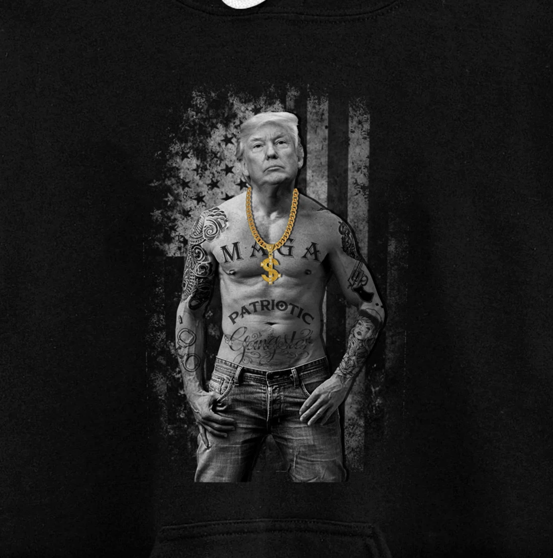 Patriotic Trump Gangster Anti Liberal Pro Republican Funny Pullover Hoodie