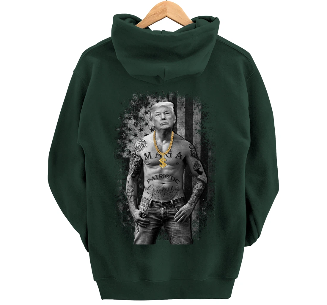 Patriotic Trump Gangster Anti Liberal Pro Republican Funny Pullover Hoodie