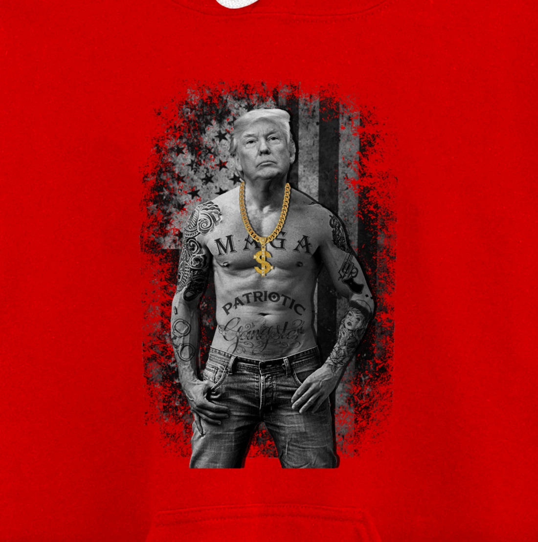 Patriotic Trump Gangster Anti Liberal Pro Republican Funny Pullover Hoodie