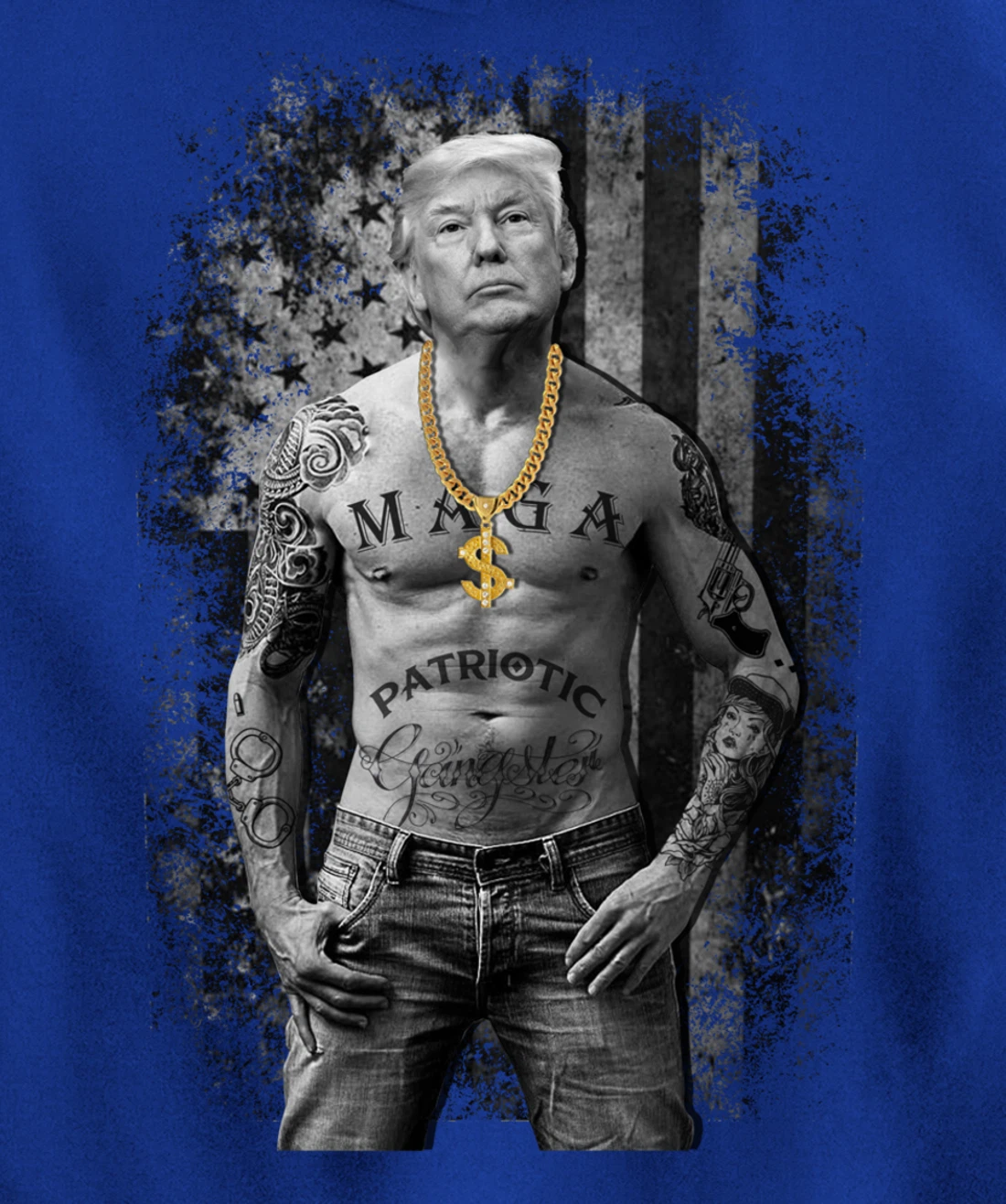 Patriotic Trump Gangster Anti Liberal Pro Republican Funny Pullover Hoodie