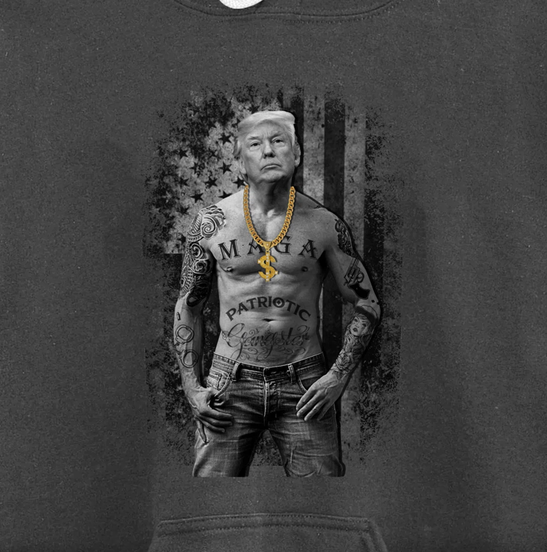 Patriotic Trump Gangster Anti Liberal Pro Republican Funny Pullover Hoodie