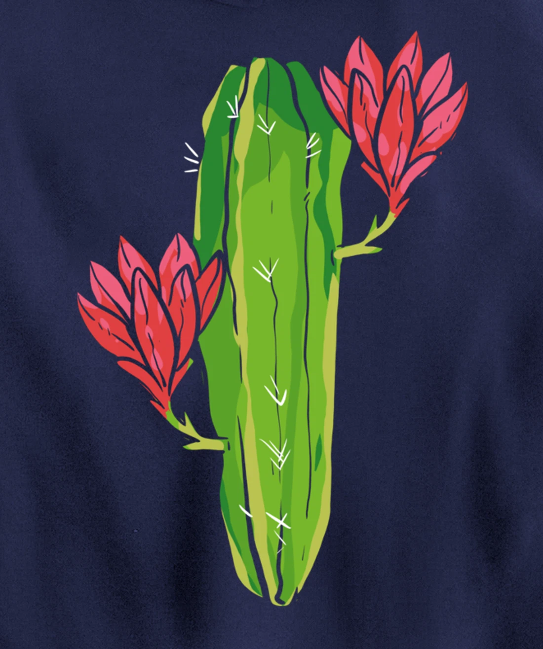 Red Flower Cactus Gardener or Plant Lover Pullover Hoodie
