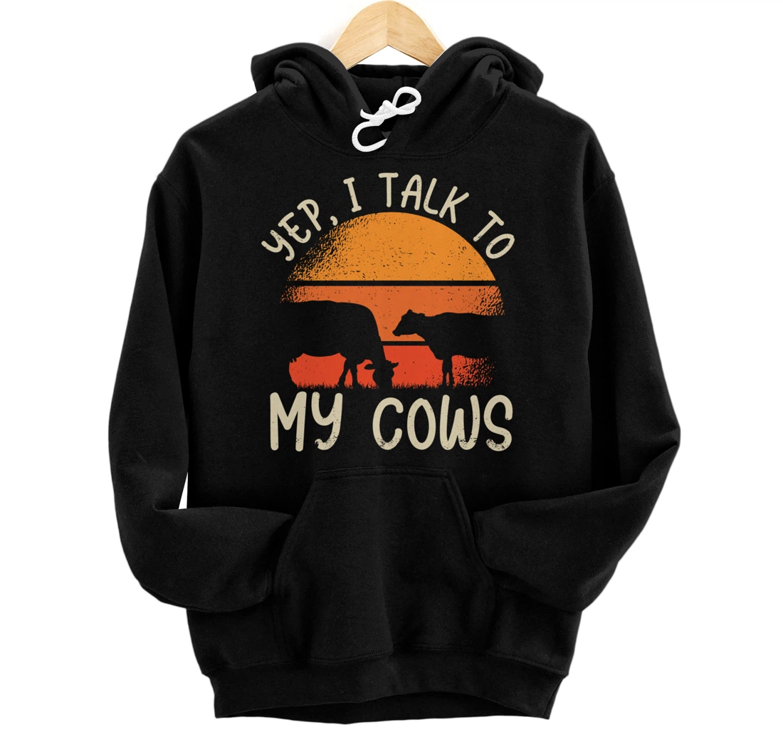 Funny Farming Lover Cows Graphic for Women and Men Farmer Pullover Hoodie