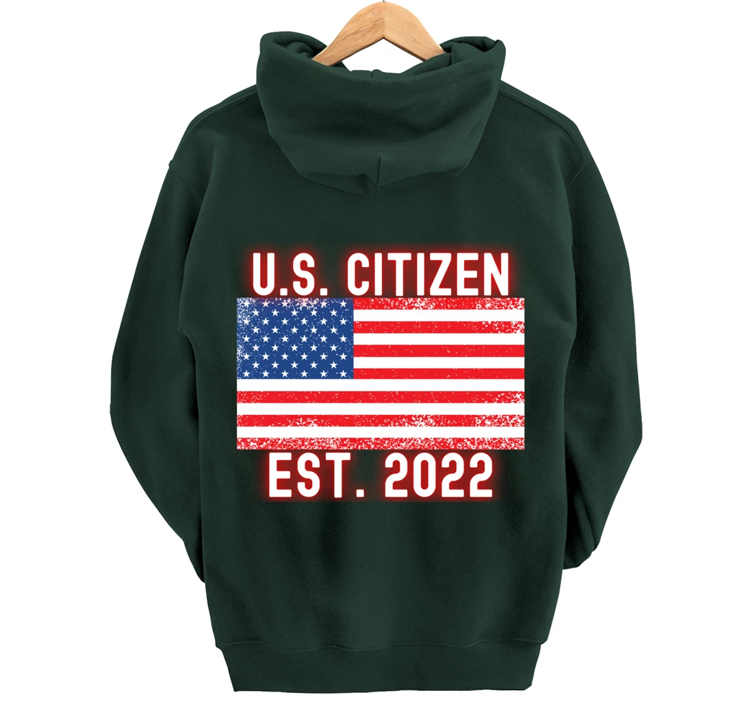 US Citizen Mr. Freedom Basketball U.S. USA Flag Est. 2022 Pullover Hoodie