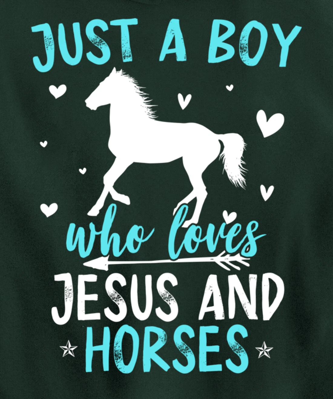 Funny Horse Lover Jesus Graphic for Boys and Men Horse Pullover Hoodie