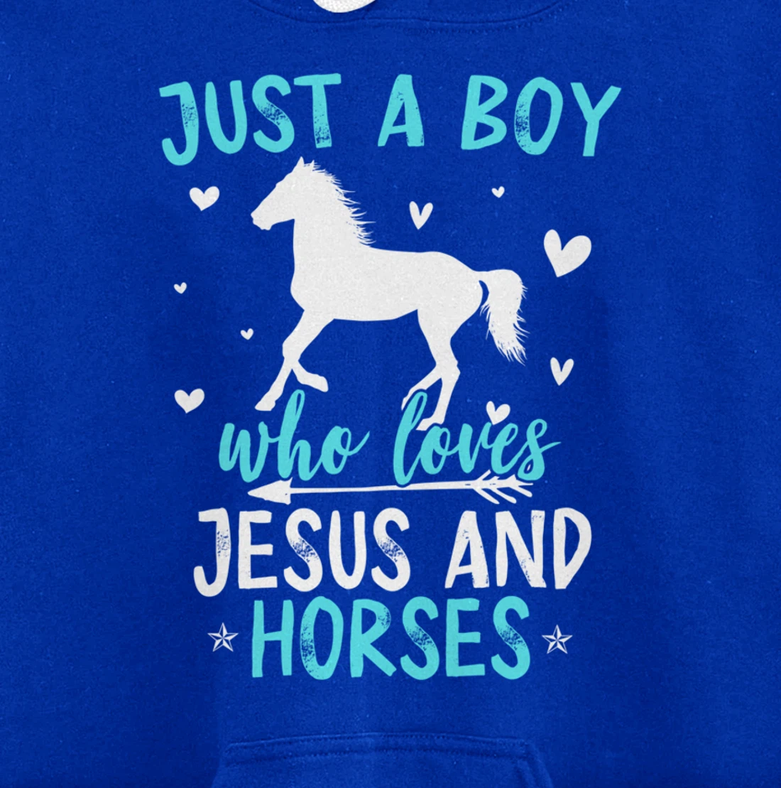 Funny Horse Lover Jesus Graphic for Boys and Men Horse Pullover Hoodie