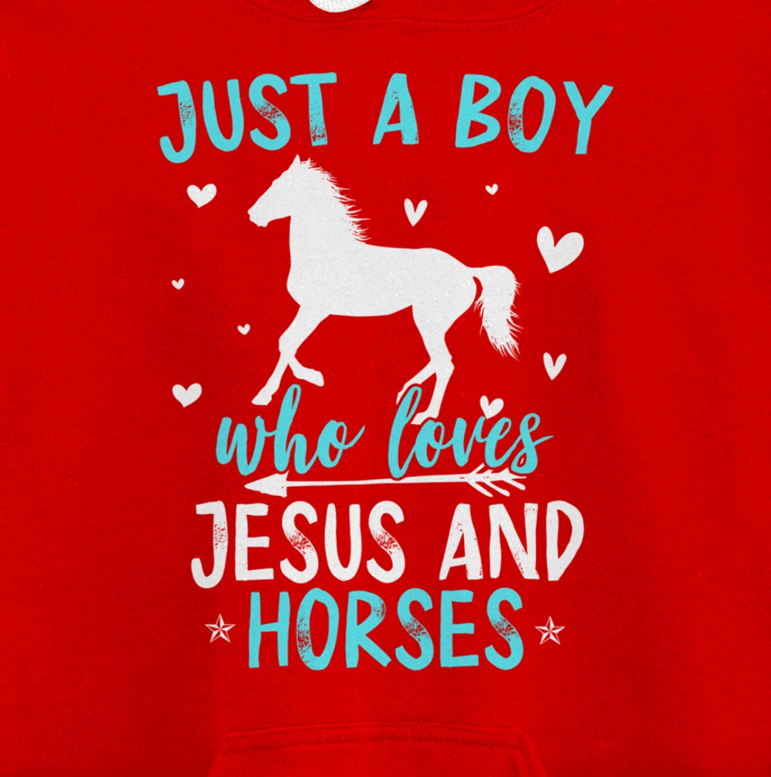 Funny Horse Lover Jesus Graphic for Boys and Men Horse Pullover Hoodie