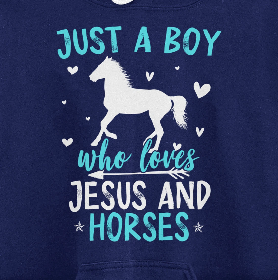 Funny Horse Lover Jesus Graphic for Boys and Men Horse Pullover Hoodie