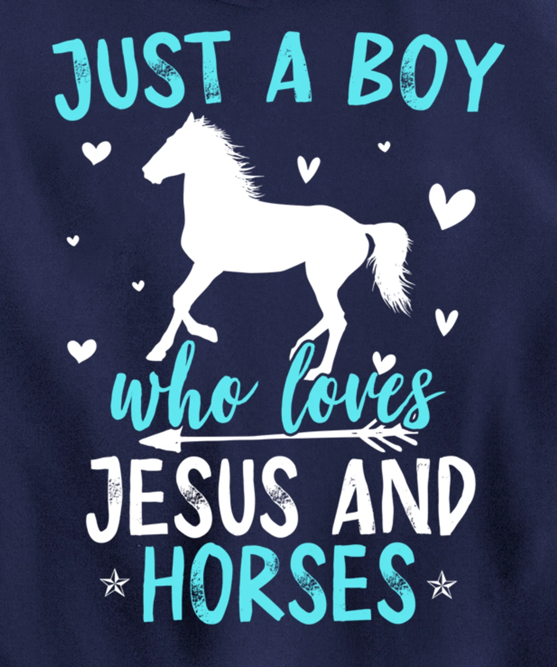 Funny Horse Lover Jesus Graphic for Boys and Men Horse Pullover Hoodie