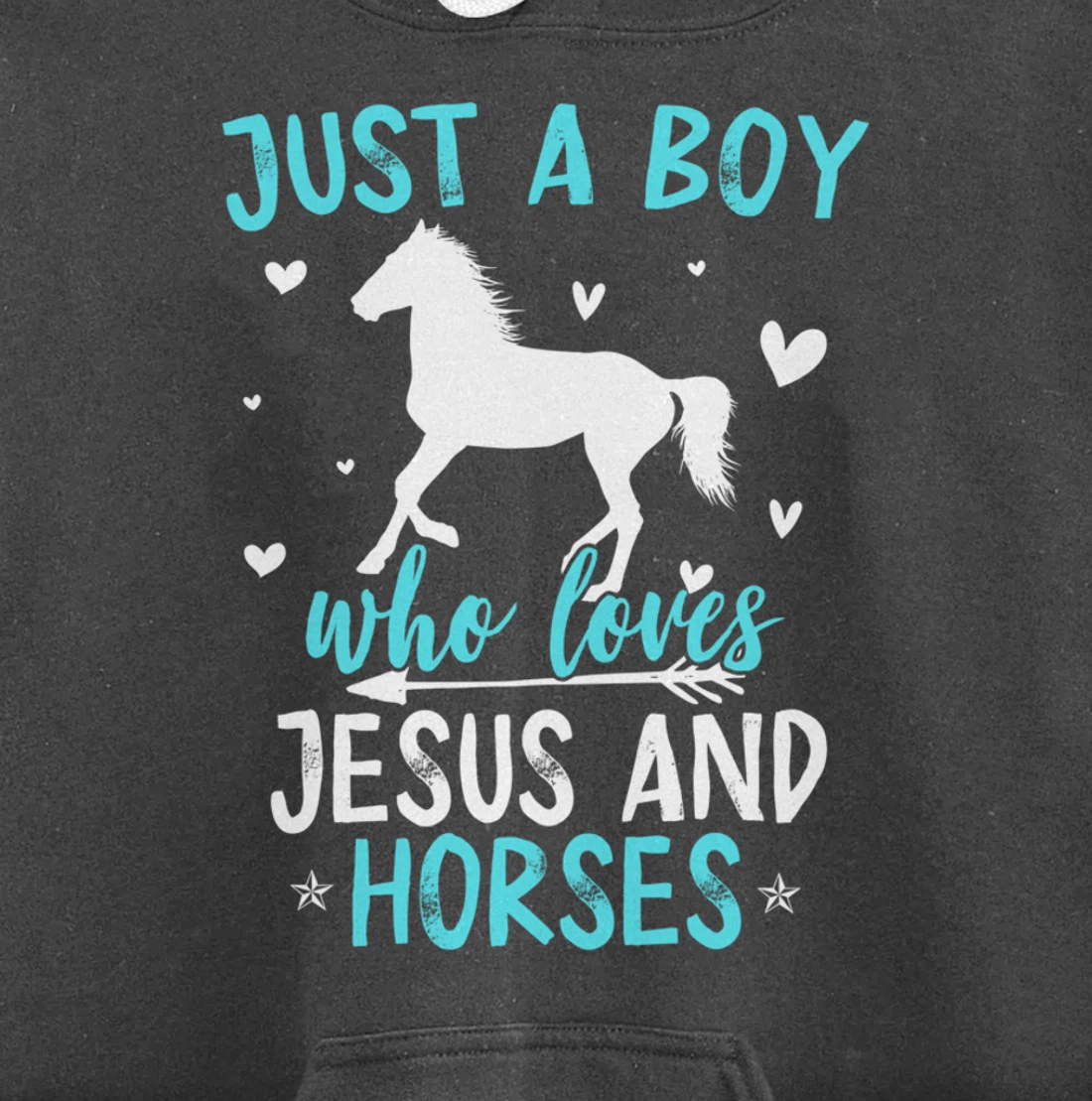 Funny Horse Lover Jesus Graphic for Boys and Men Horse Pullover Hoodie