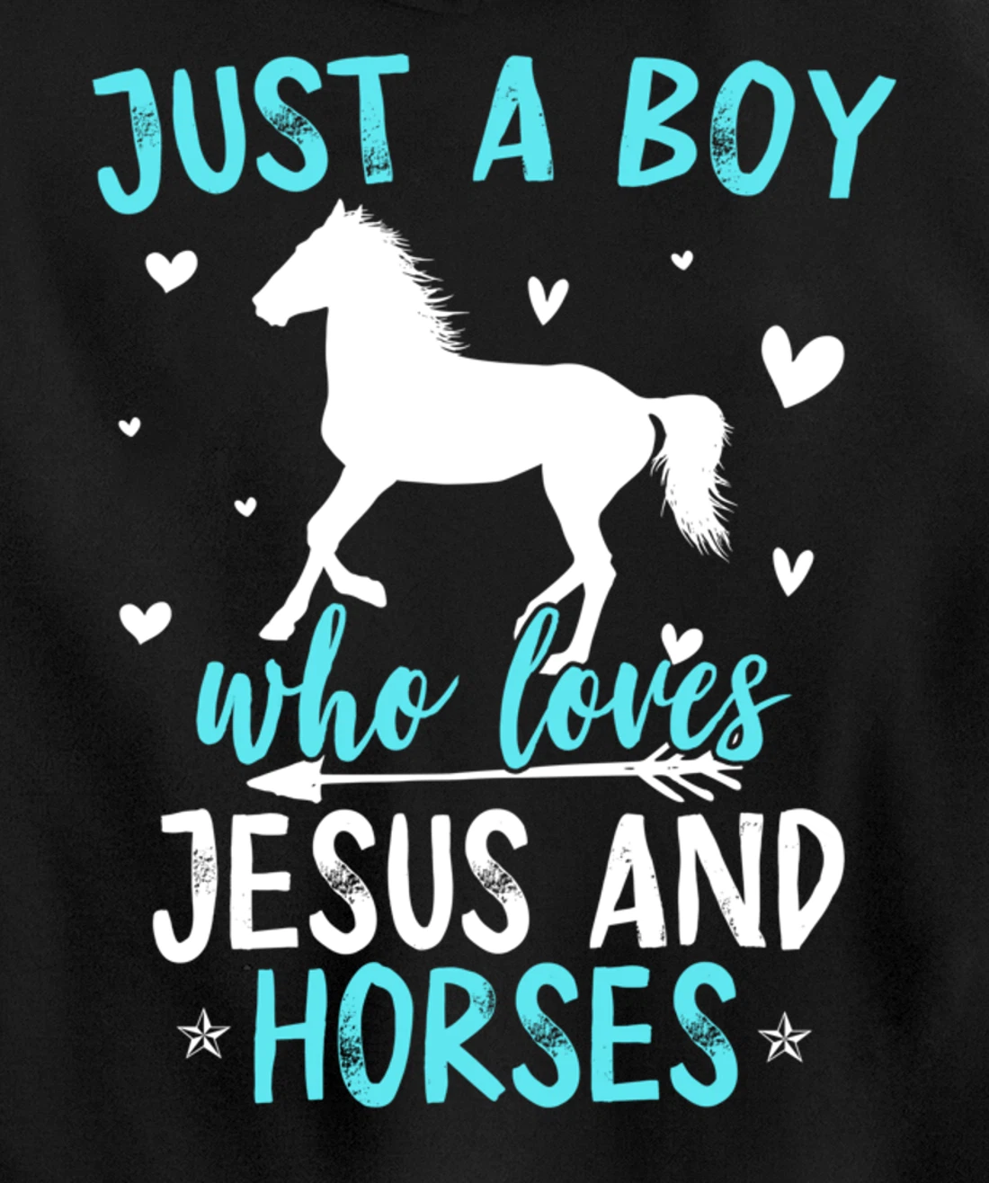 Funny Horse Lover Jesus Graphic for Boys and Men Horse Pullover Hoodie