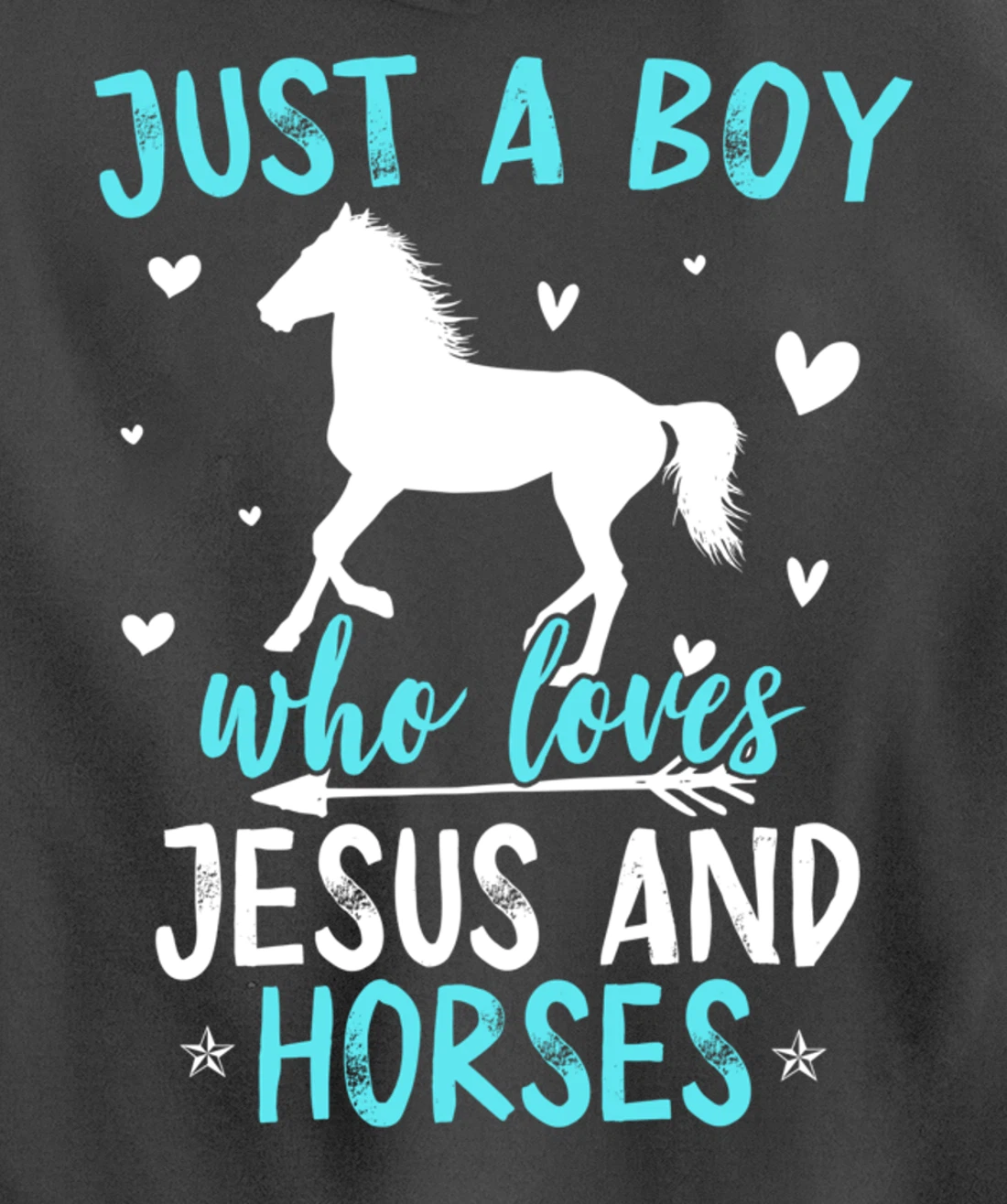 Funny Horse Lover Jesus Graphic for Boys and Men Horse Pullover Hoodie