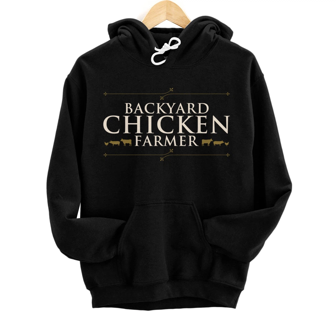 Funny Chicken Farm Lover Graphic for Women and Men Farmer Pullover Hoodie