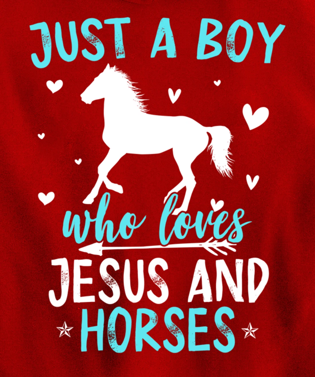 Funny Horse Lover Jesus Graphic for Boys and Men Horse Pullover Hoodie