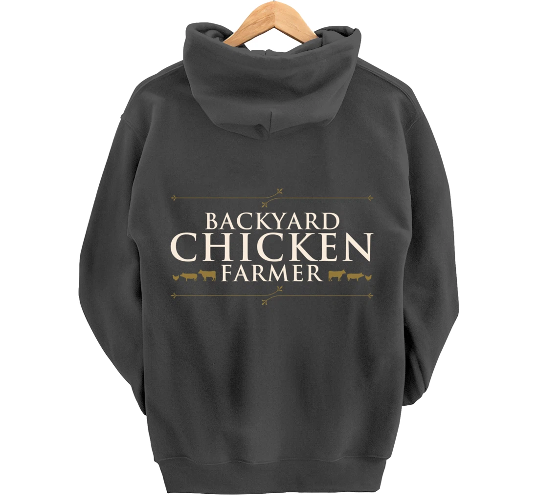 Funny Chicken Farm Lover Graphic for Women and Men Farmer Pullover Hoodie