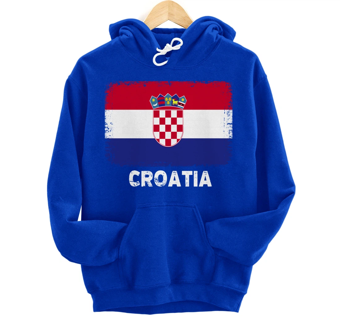 Croatian people Vintage Croatia Flag Pullover Hoodie