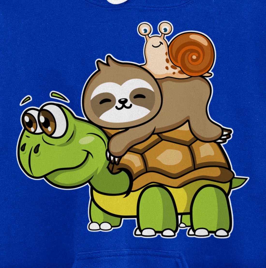 Turtle sloth snail slow lazy cartoon cute animal Pullover Hoodie