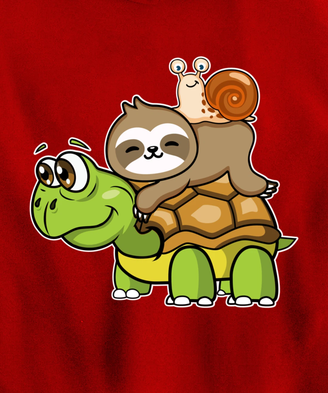 Turtle sloth snail slow lazy cartoon cute animal Pullover Hoodie