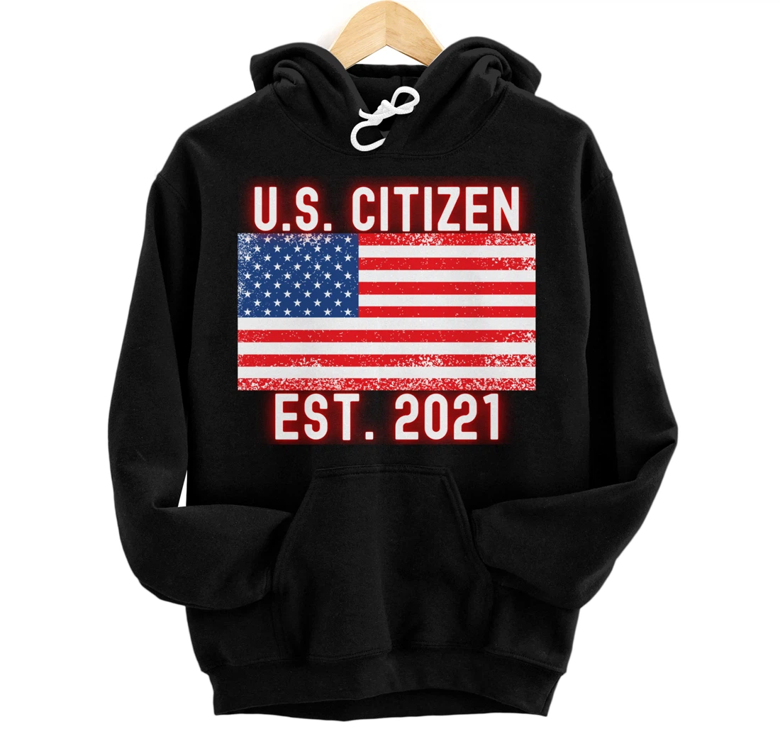 US Citizen Mr. Freedom Basketball U.S. USA Flag Est. 2021 Pullover Hoodie