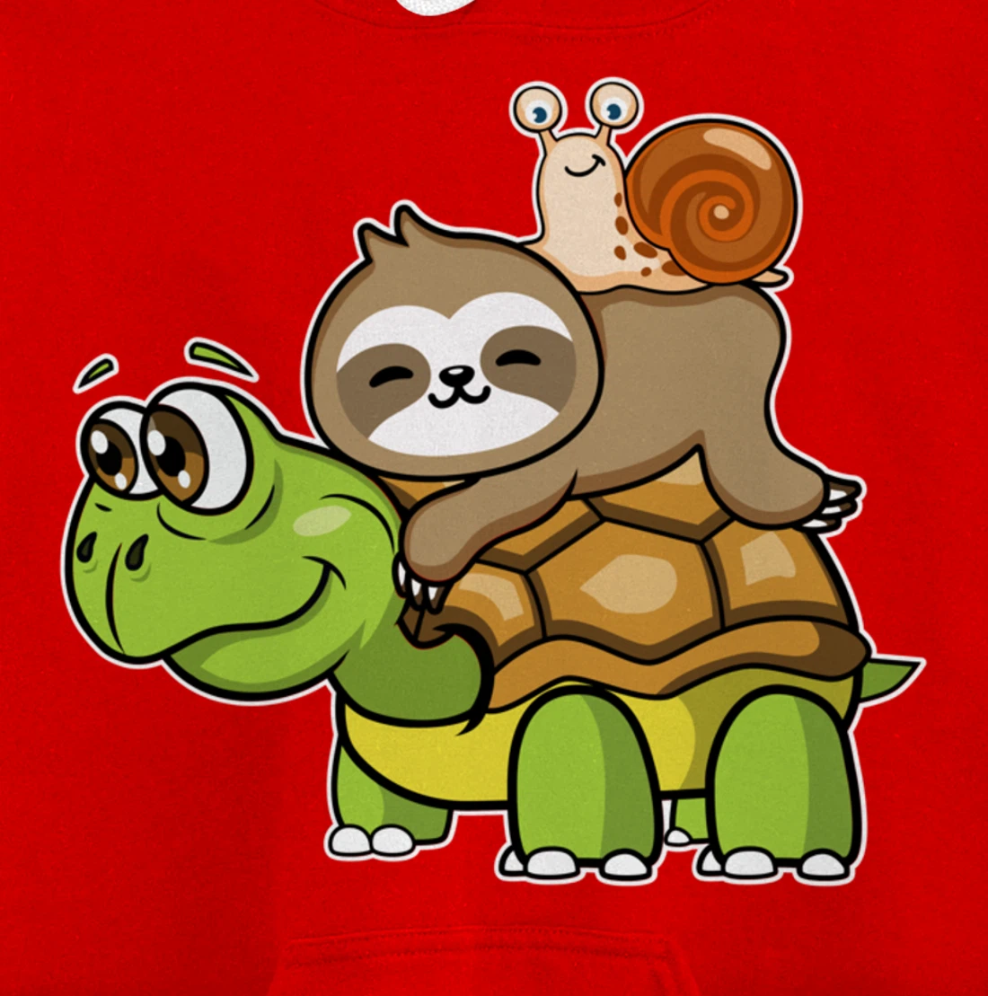 Turtle sloth snail slow lazy cartoon cute animal Pullover Hoodie