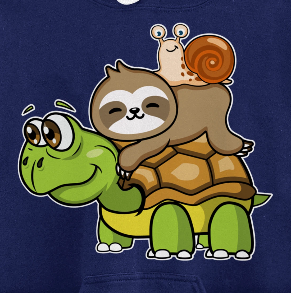 Turtle sloth snail slow lazy cartoon cute animal Pullover Hoodie