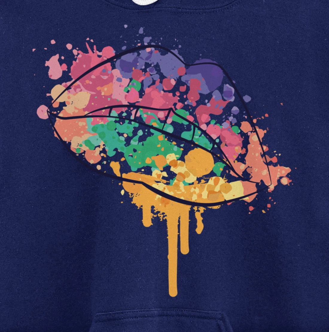 Mouth With Watercolor Stains Lips Watercolor Sunset Pullover Hoodie