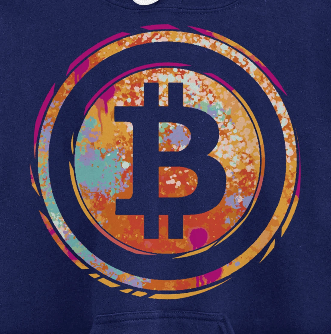 Bitcoin Symbol Watercolor BC Cryptocurrency Crypto Pullover Hoodie