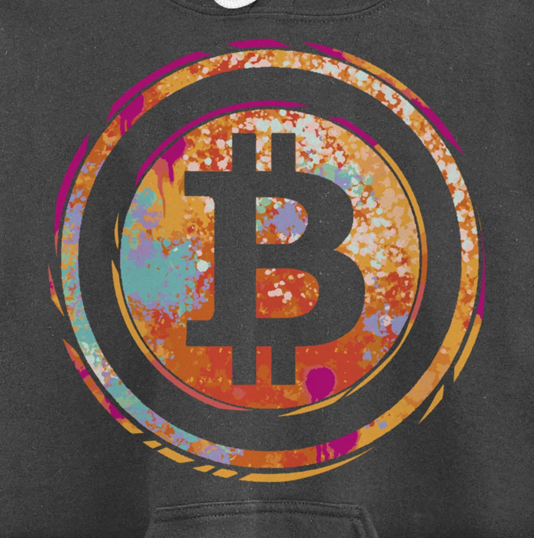 Bitcoin Symbol Watercolor BC Cryptocurrency Crypto Pullover Hoodie
