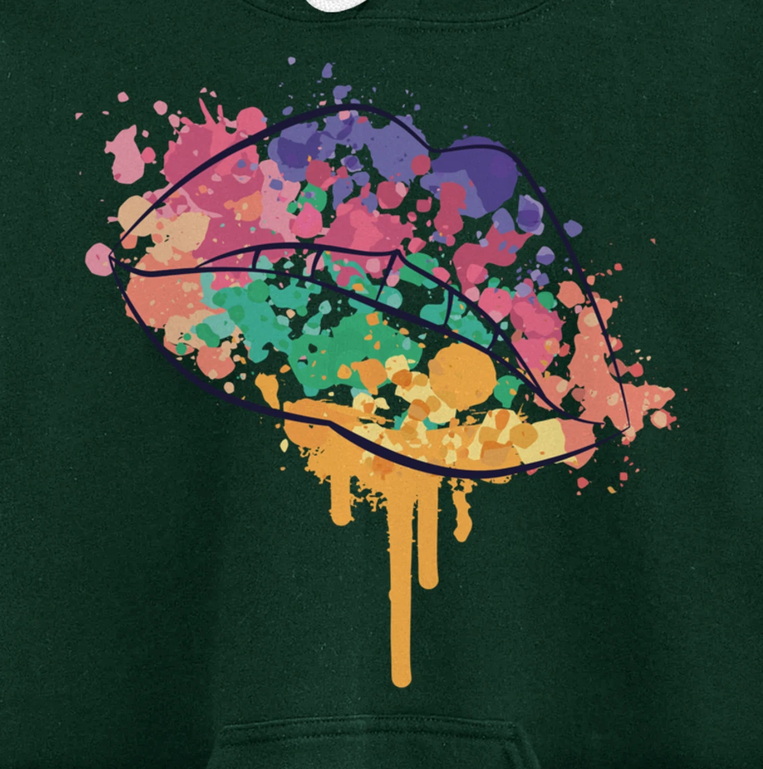 Mouth With Watercolor Stains Lips Watercolor Sunset Pullover Hoodie