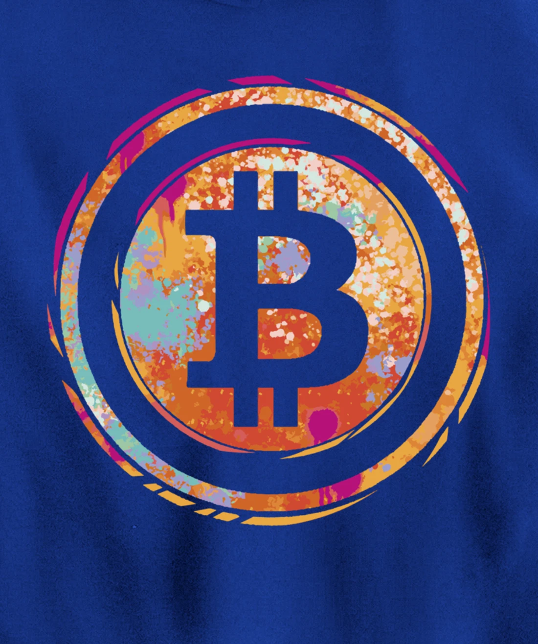 Bitcoin Symbol Watercolor BC Cryptocurrency Crypto Pullover Hoodie