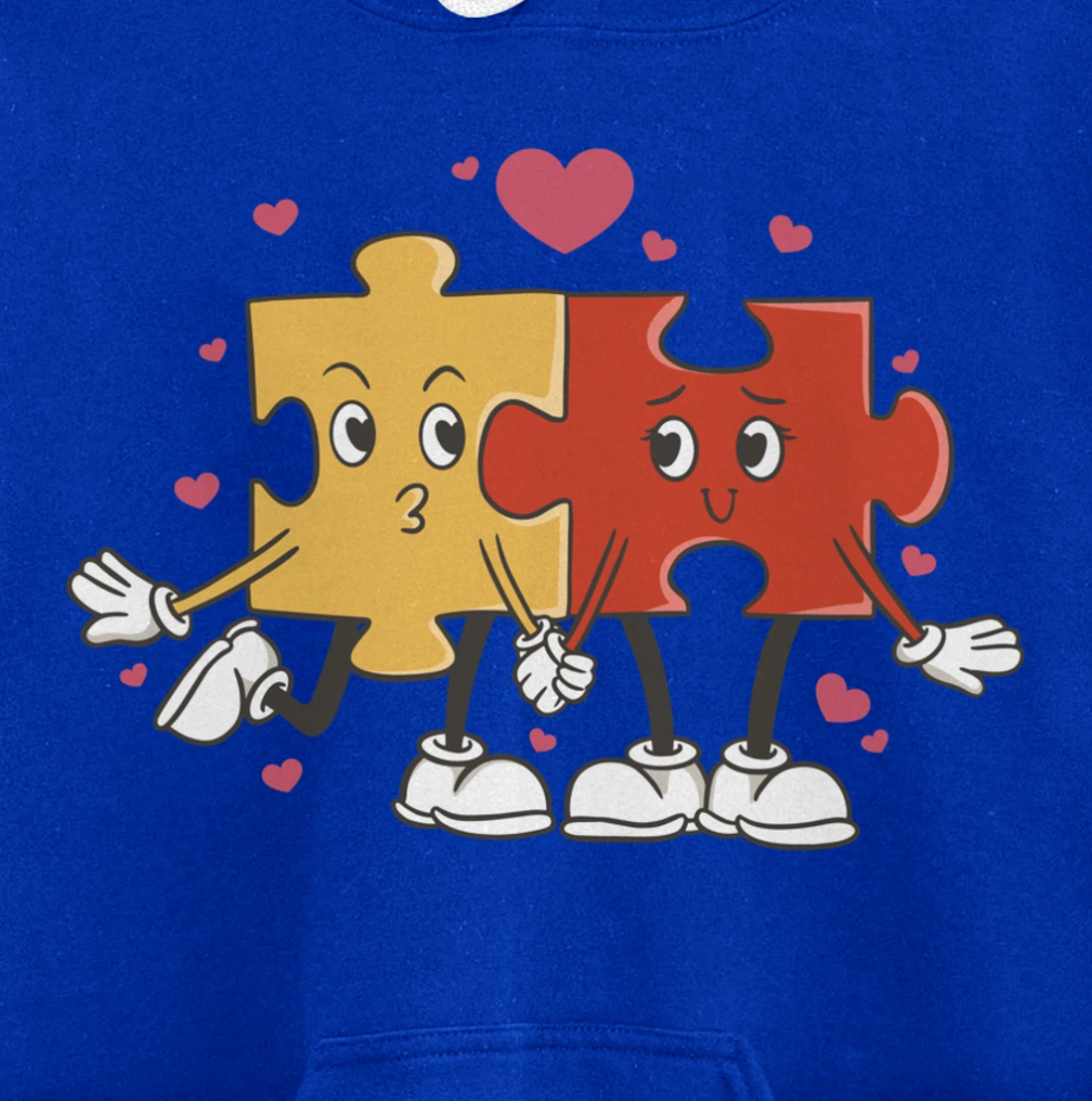 Puzzle Love Cartoon Puzzle Piece Pullover Hoodie