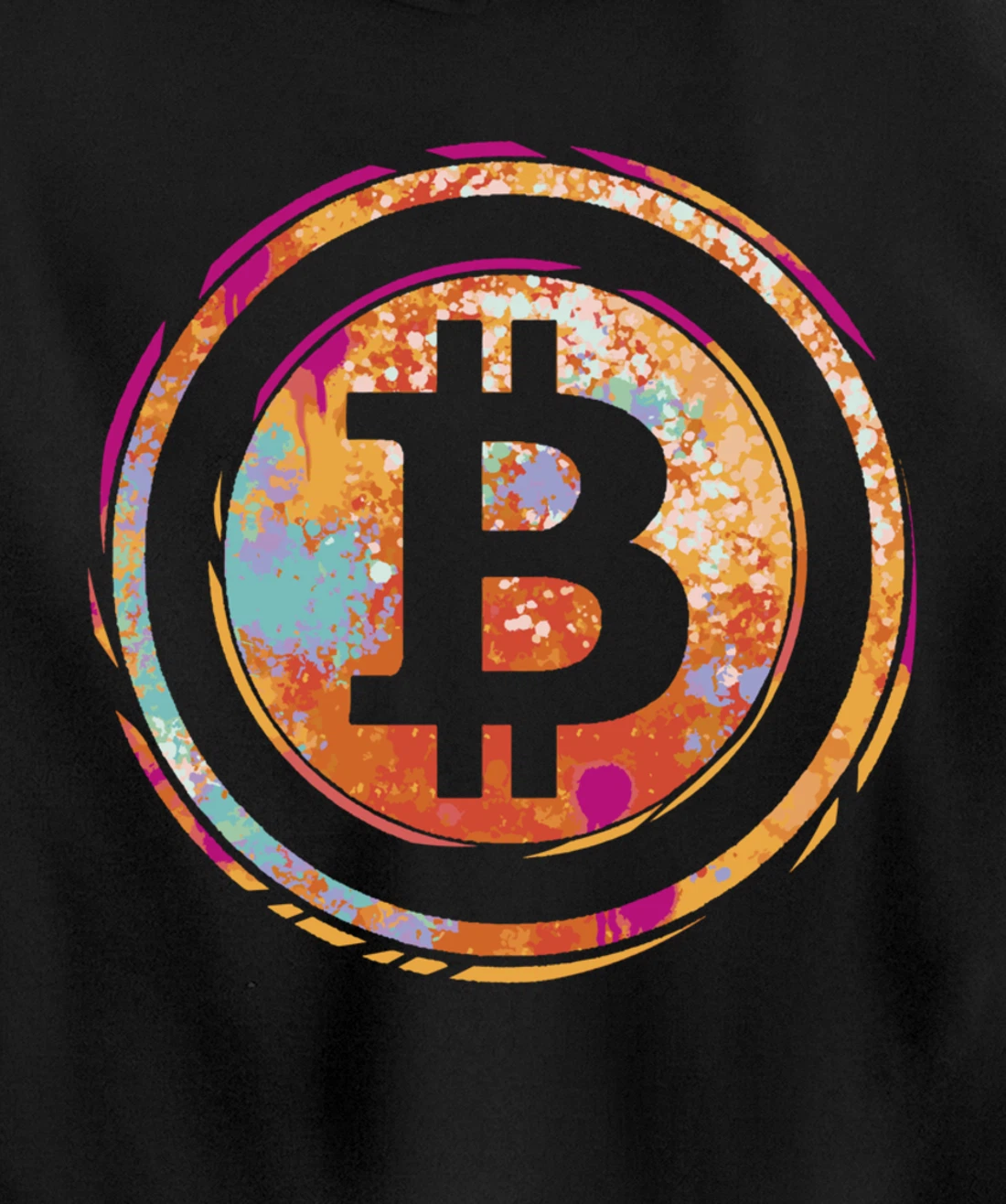 Bitcoin Symbol Watercolor BC Cryptocurrency Crypto Pullover Hoodie