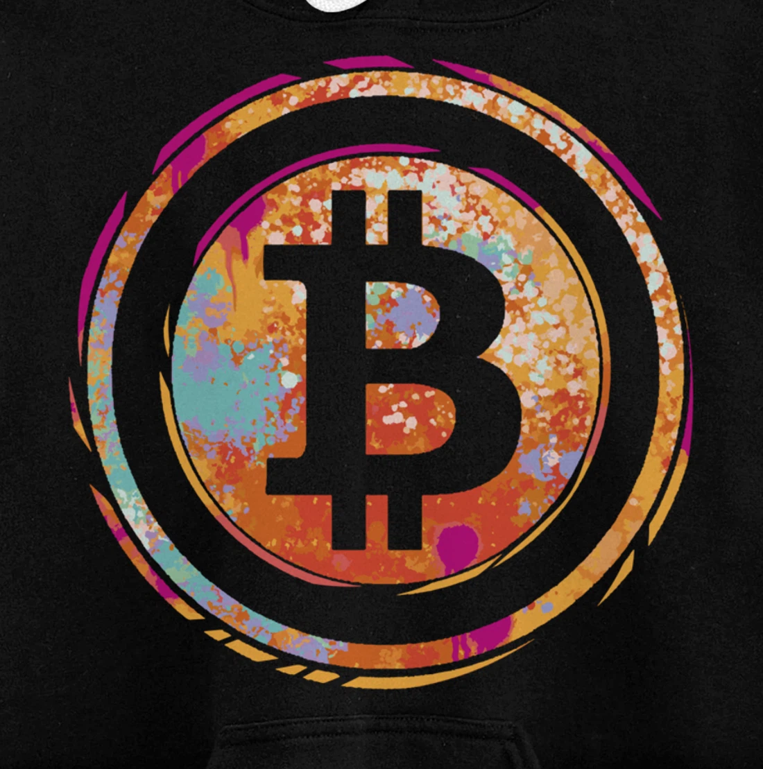 Bitcoin Symbol Watercolor BC Cryptocurrency Crypto Pullover Hoodie
