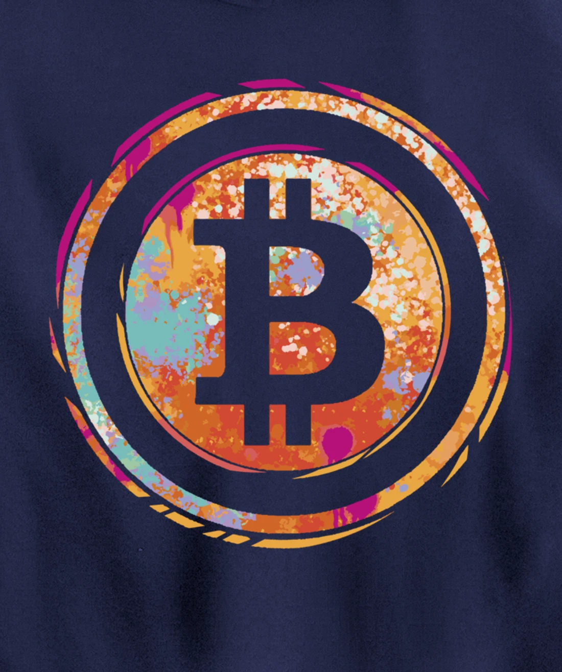 Bitcoin Symbol Watercolor BC Cryptocurrency Crypto Pullover Hoodie