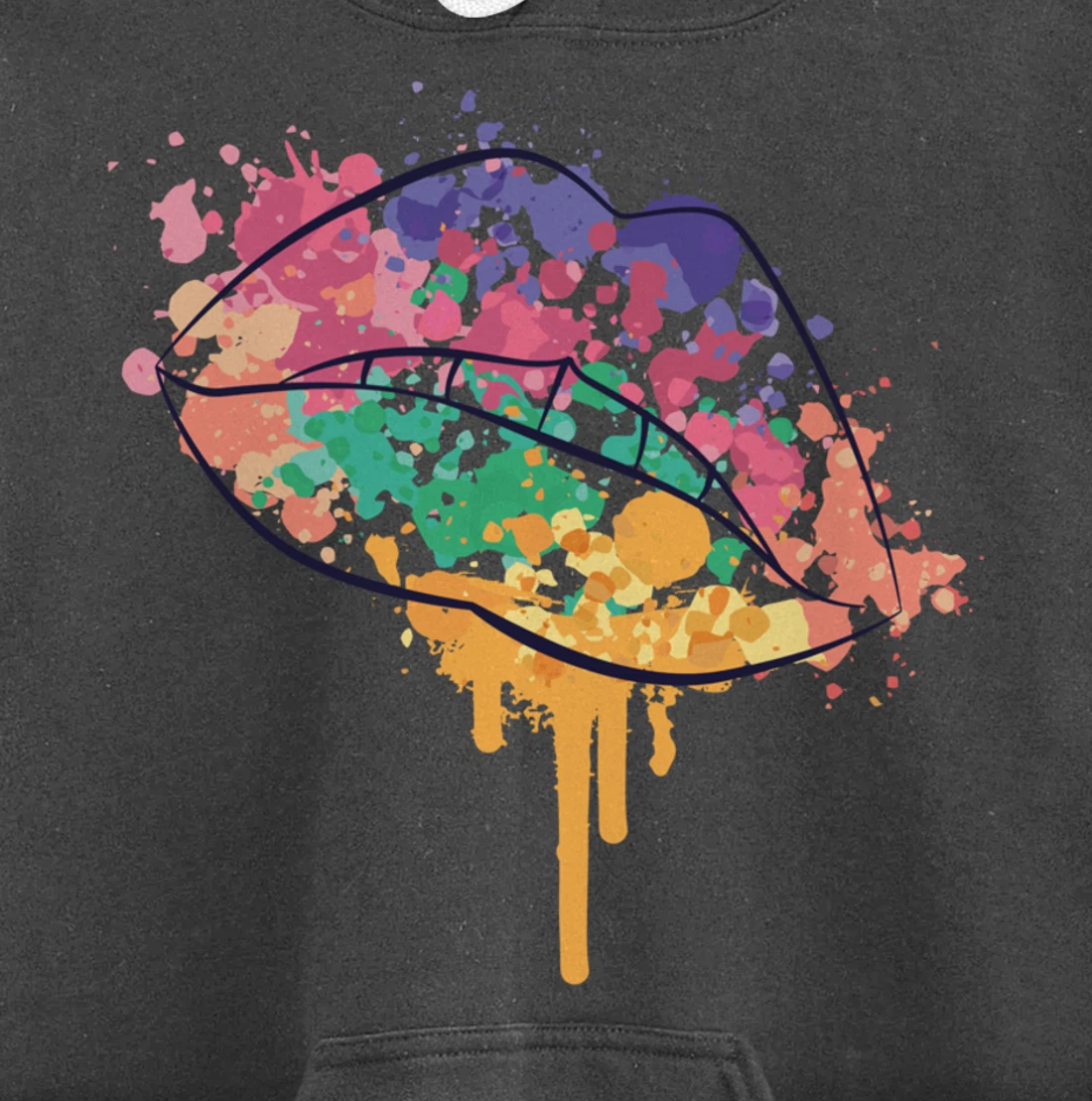 Mouth With Watercolor Stains Lips Watercolor Sunset Pullover Hoodie