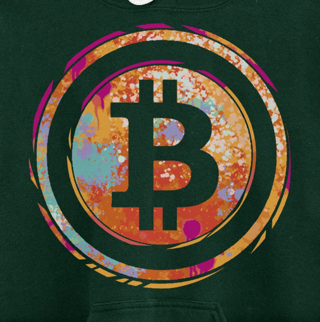 Bitcoin Symbol Watercolor BC Cryptocurrency Crypto Pullover Hoodie