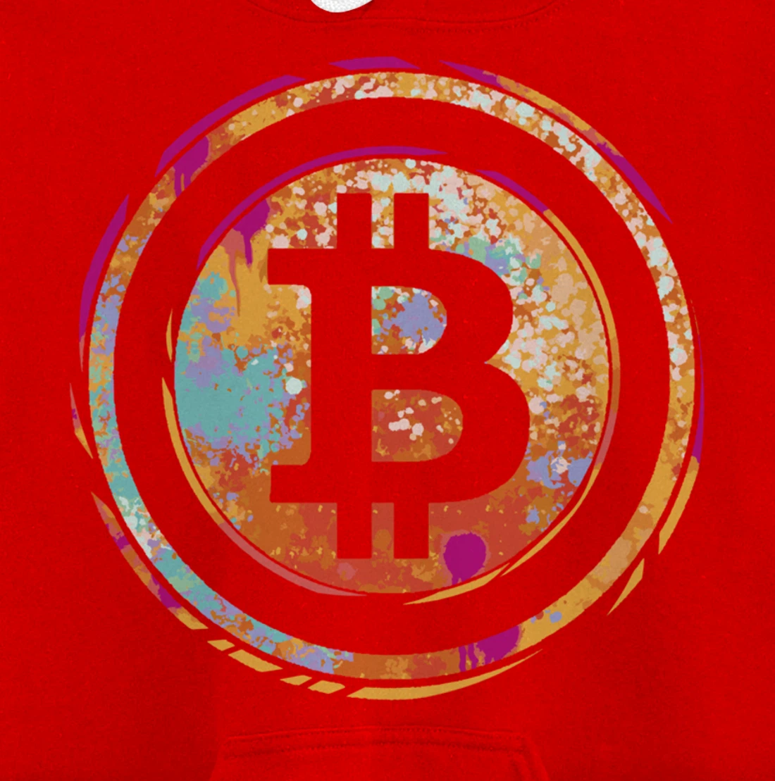 Bitcoin Symbol Watercolor BC Cryptocurrency Crypto Pullover Hoodie