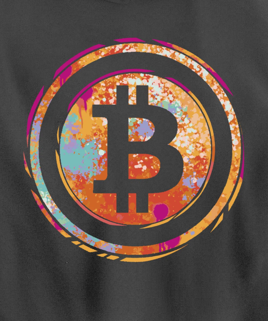 Bitcoin Symbol Watercolor BC Cryptocurrency Crypto Pullover Hoodie