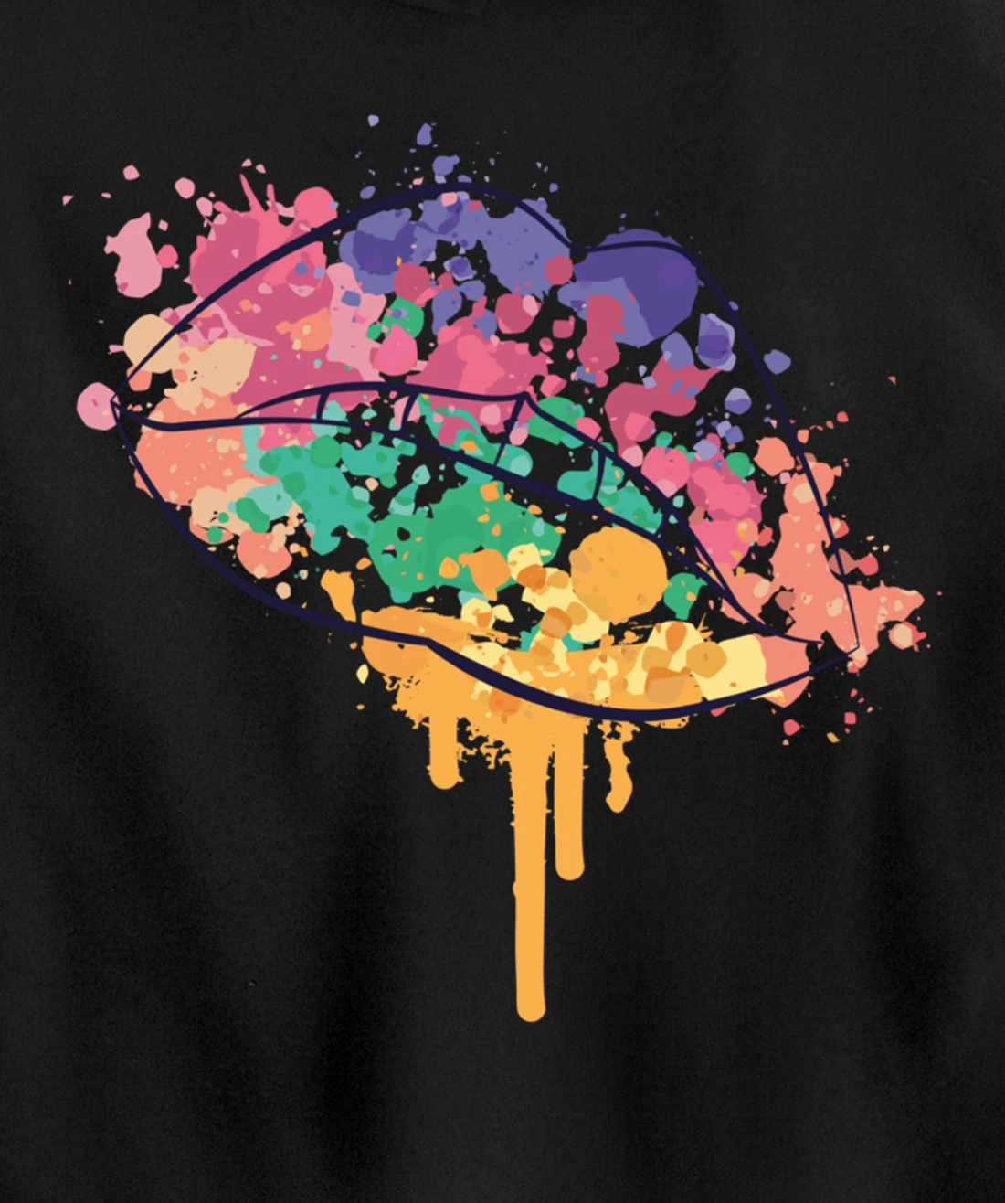 Mouth With Watercolor Stains Lips Watercolor Sunset Pullover Hoodie