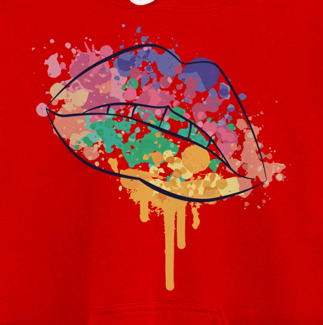 Mouth With Watercolor Stains Lips Watercolor Sunset Pullover Hoodie