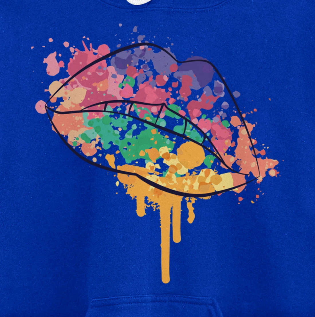 Mouth With Watercolor Stains Lips Watercolor Sunset Pullover Hoodie